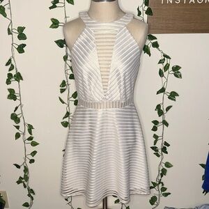 Le Château Canada Fit & Flare Open Back Cocktail Mini Dress High Neck NWT